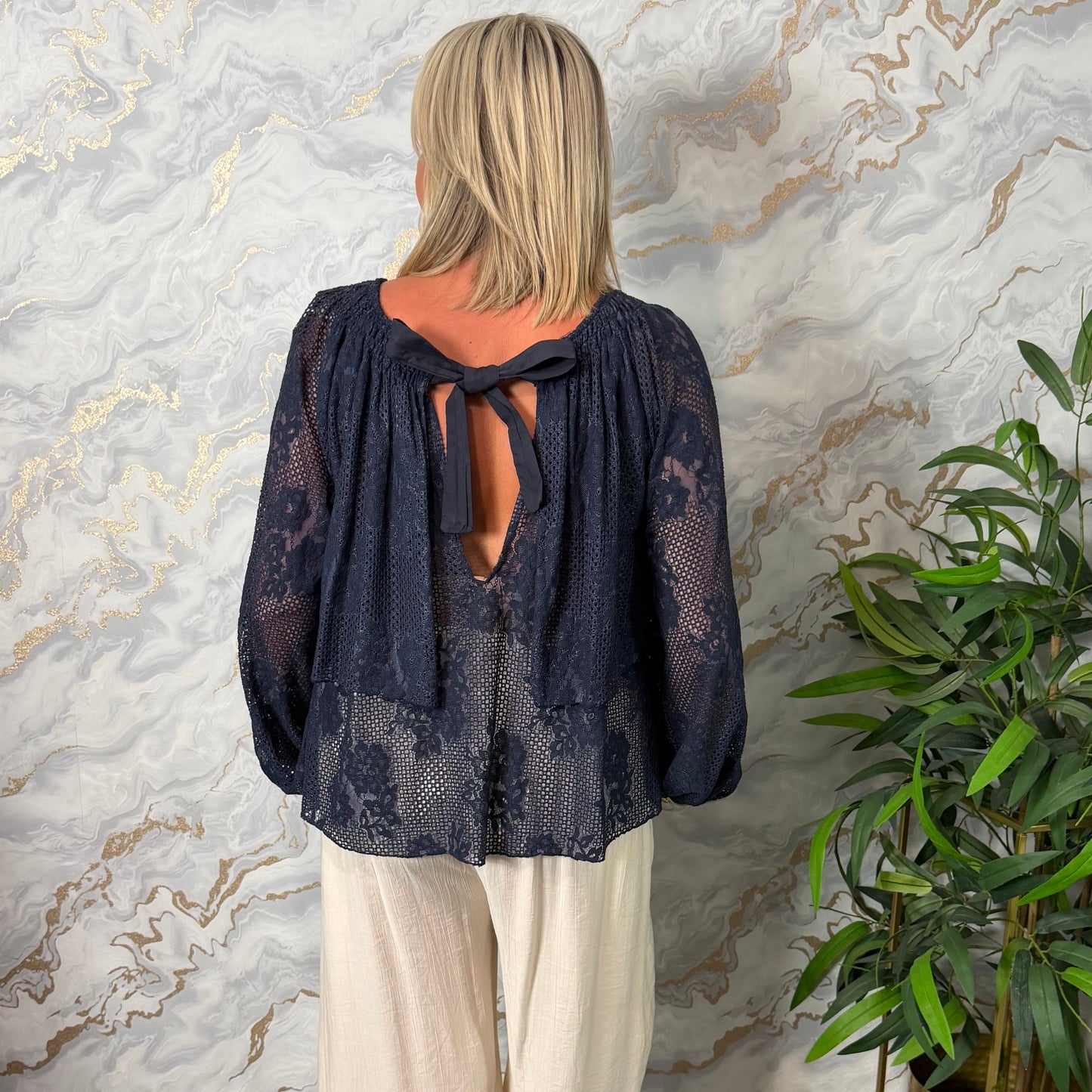 Lace tiered blouse