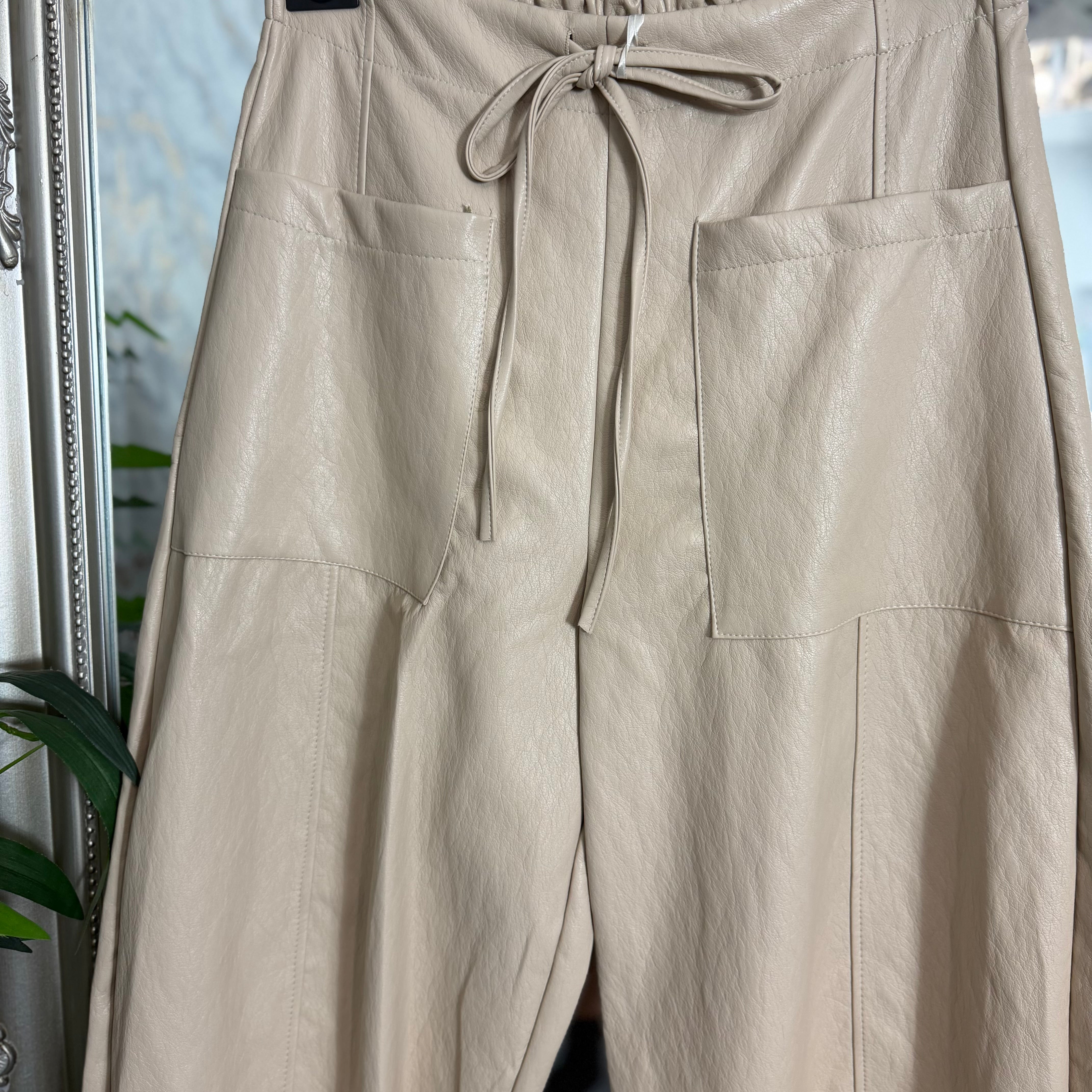 PU barrel fit trousers