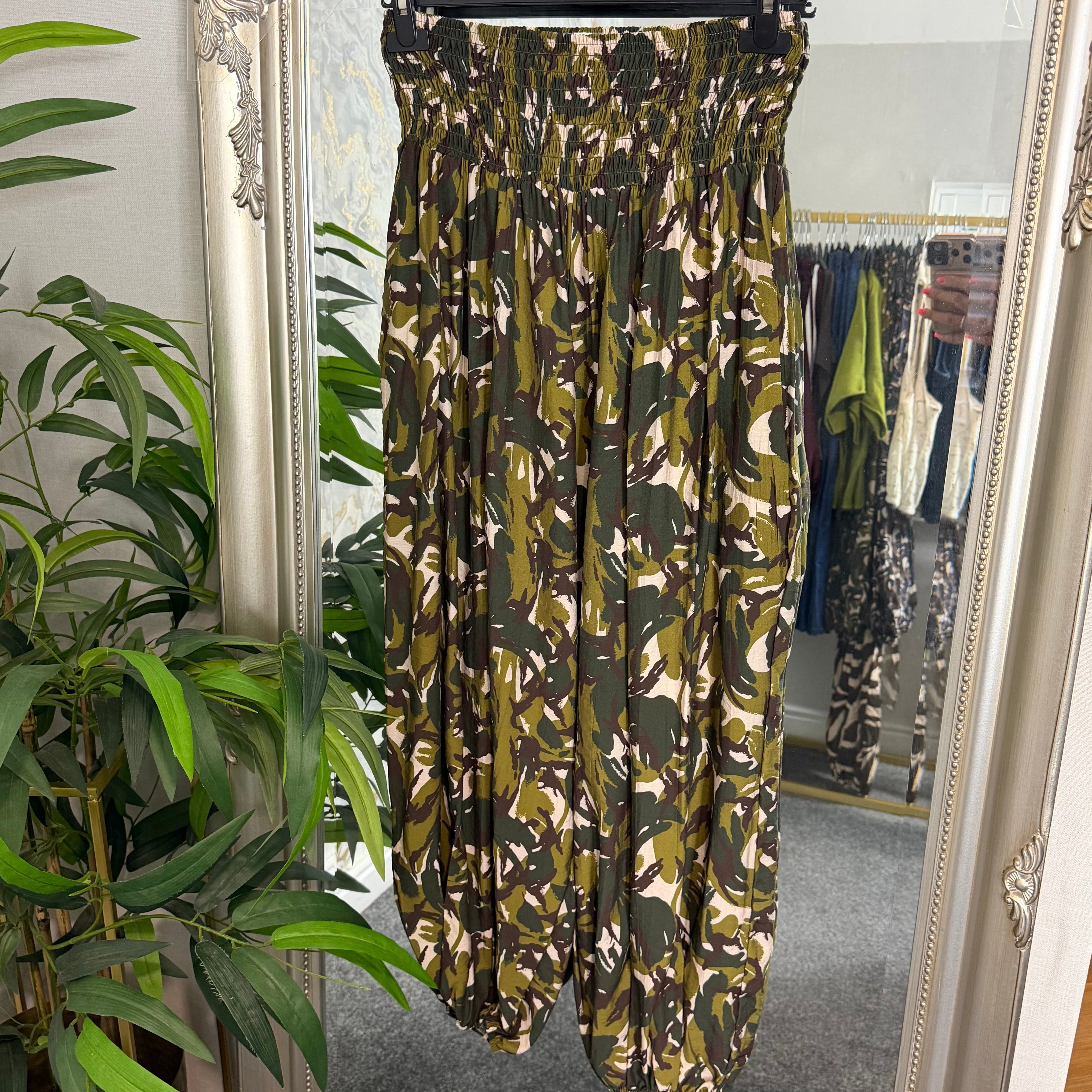 Abstract elasticated trousers