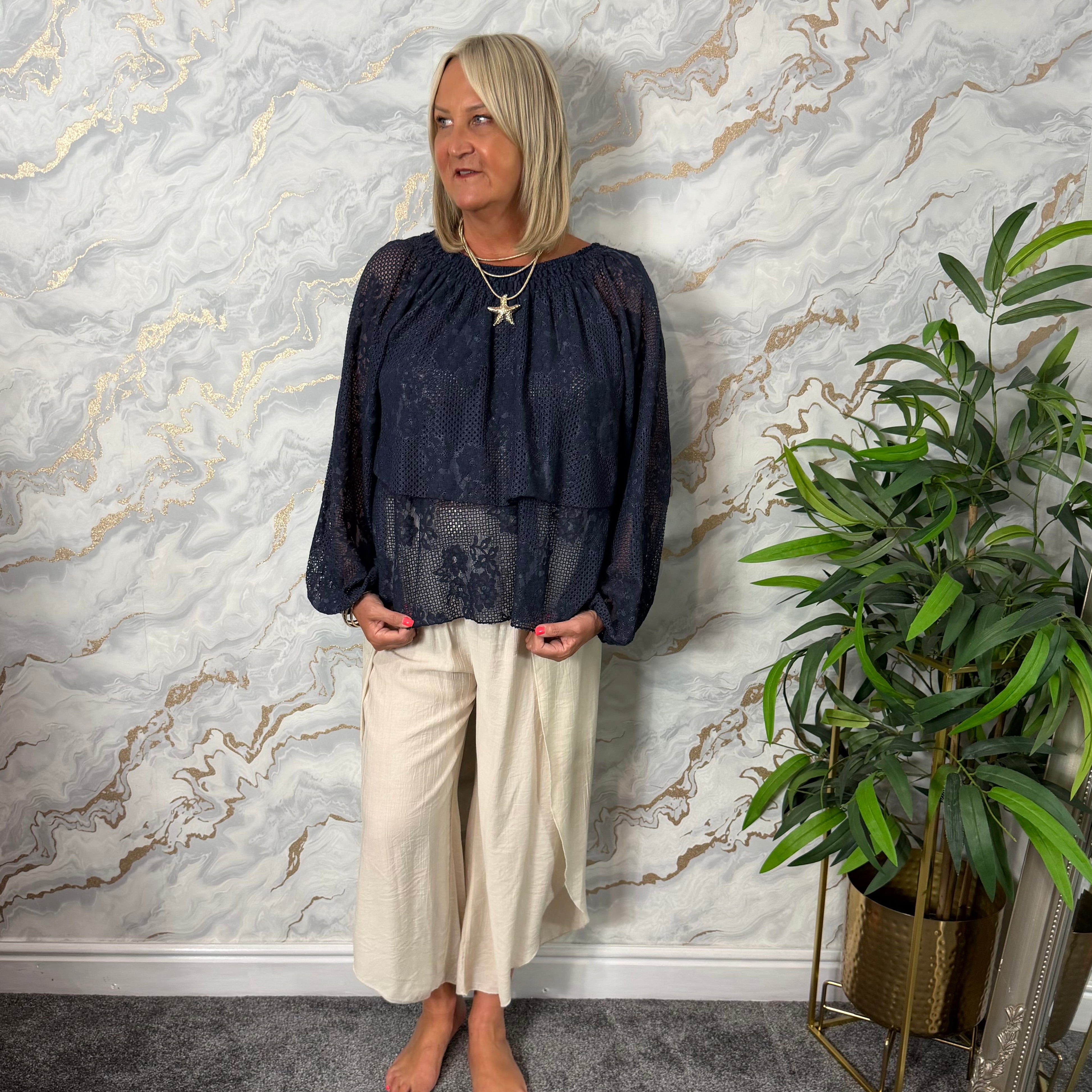 Lace tiered blouse