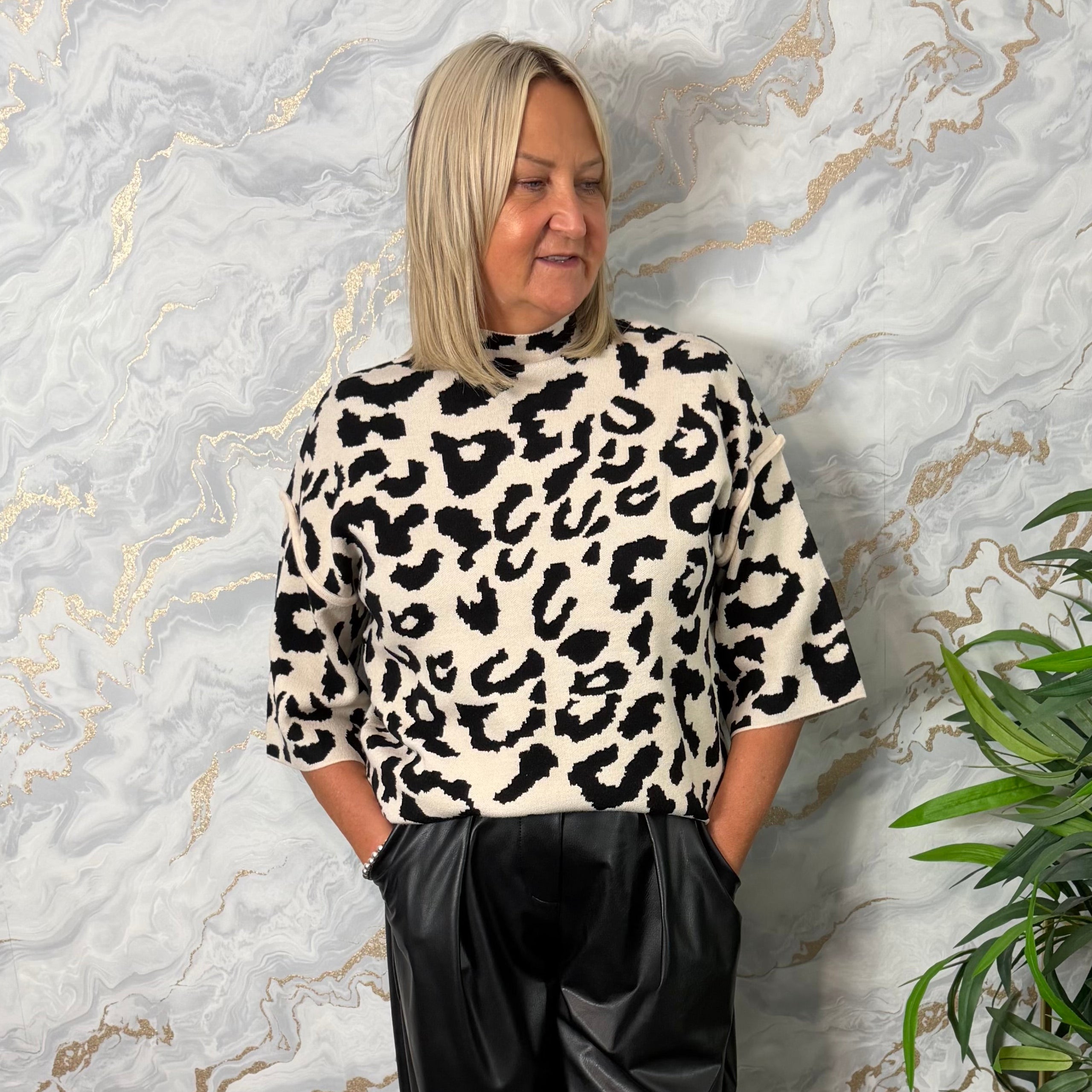 Animal print jumper