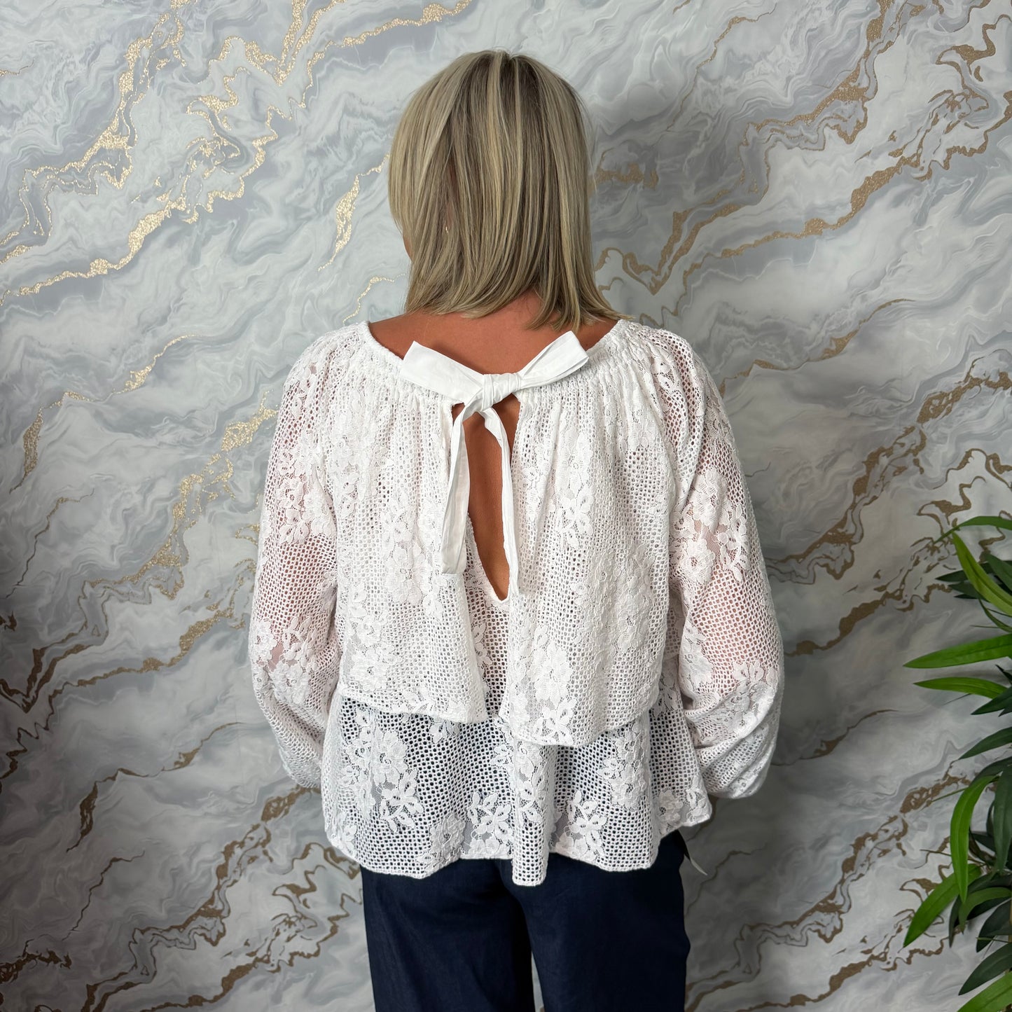 Lace tiered blouse