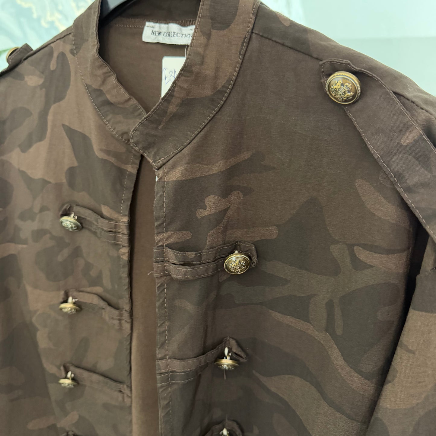 Chocolate camo military jacket
