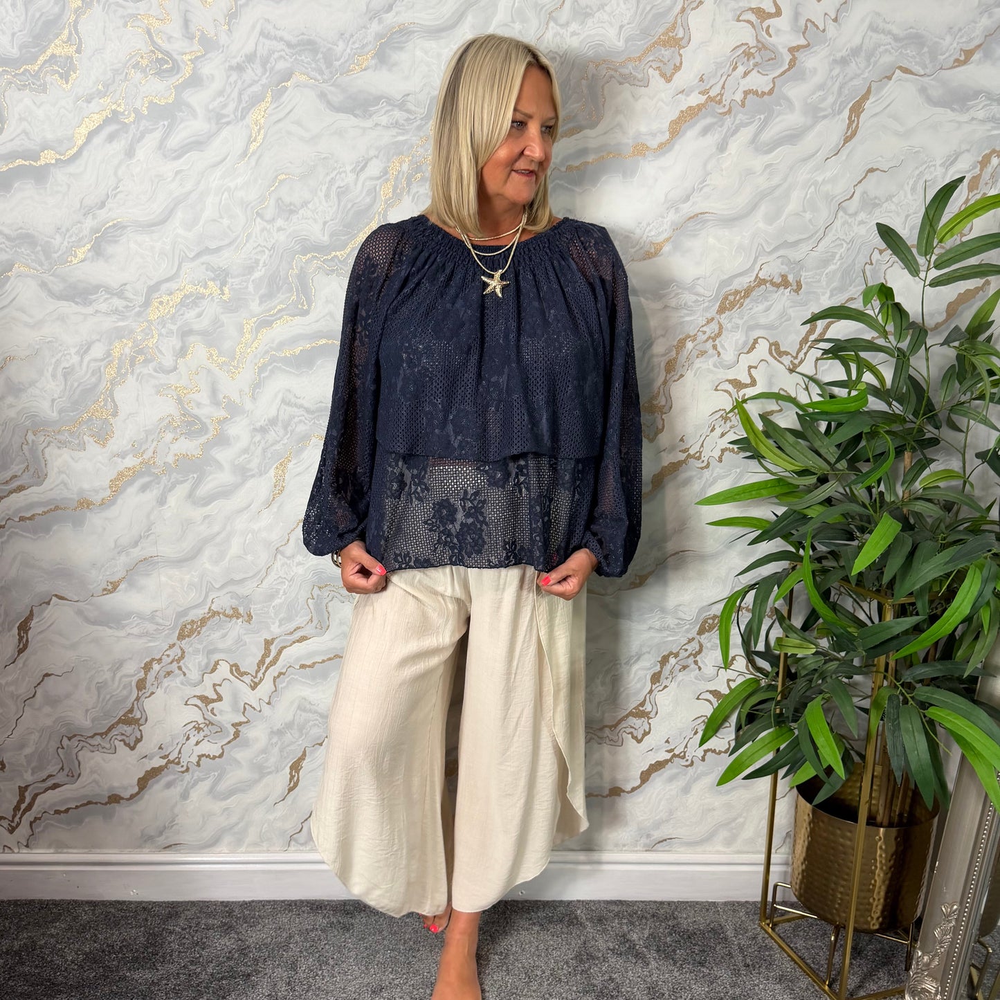 Lace tiered blouse