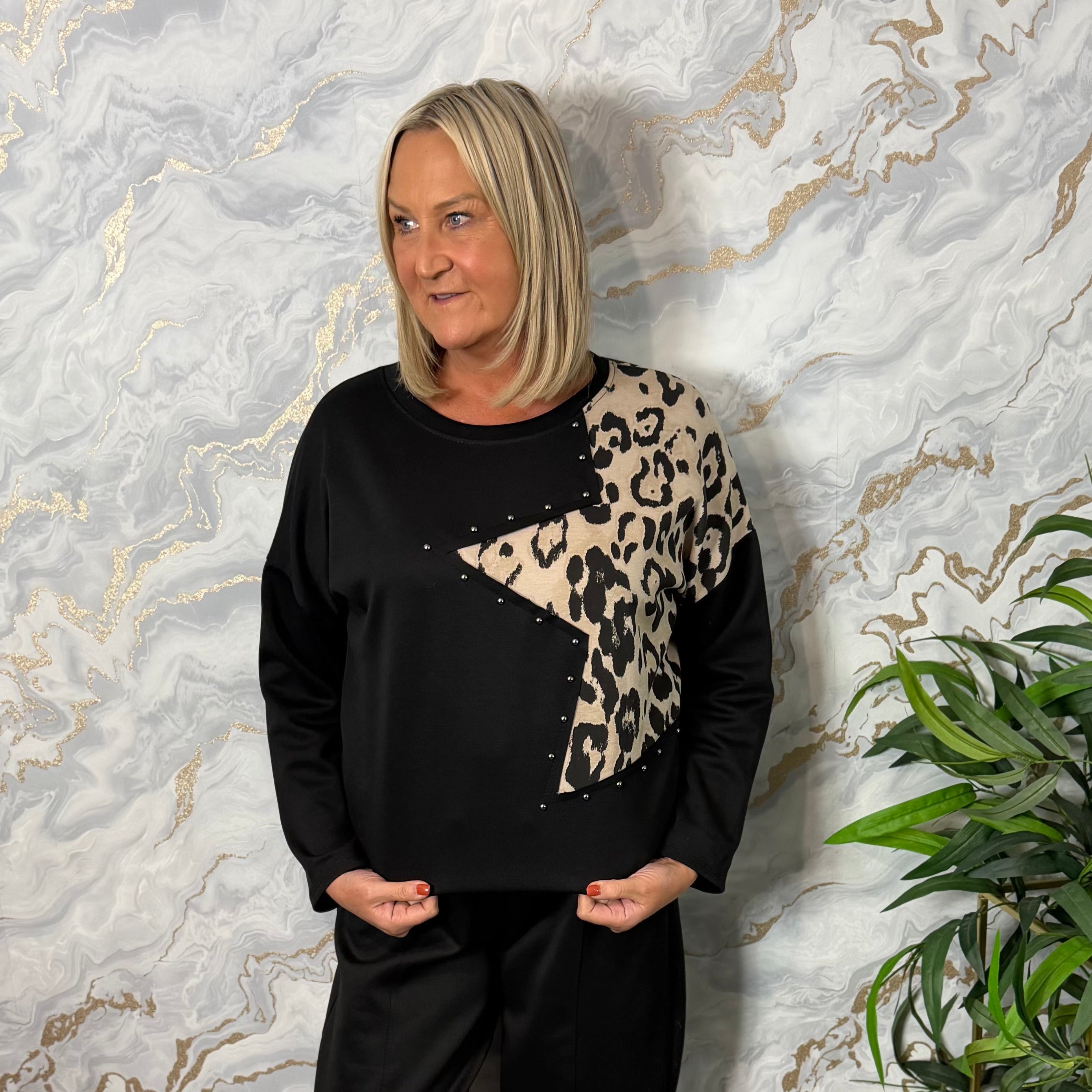 Animal print star lounge suit