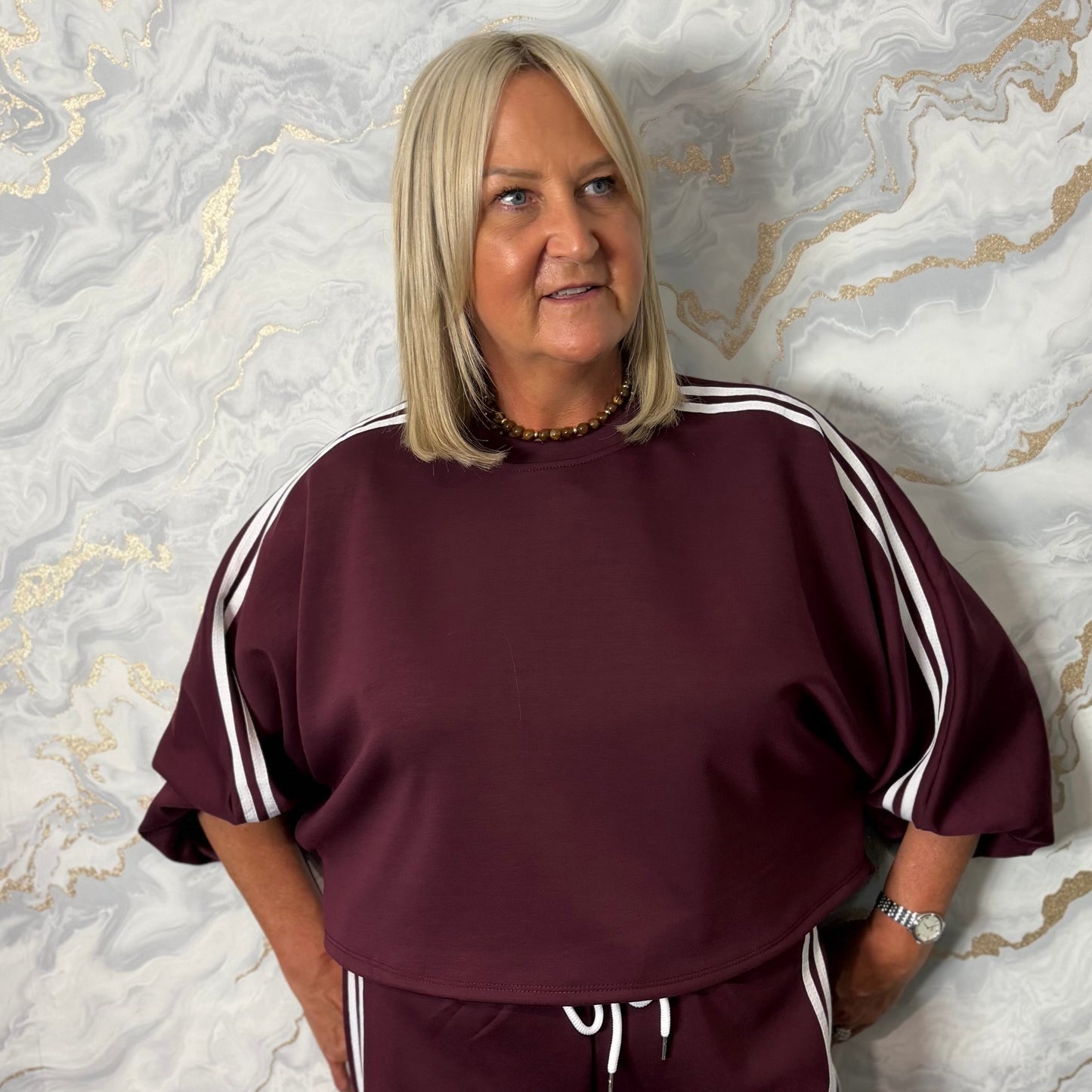 Lounge suit with balloon trousers
