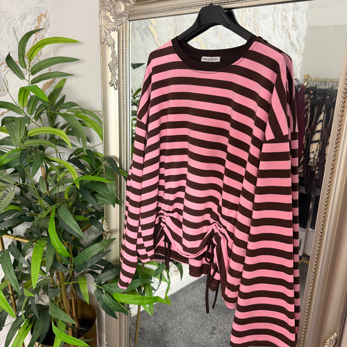 Stripe ruched top
