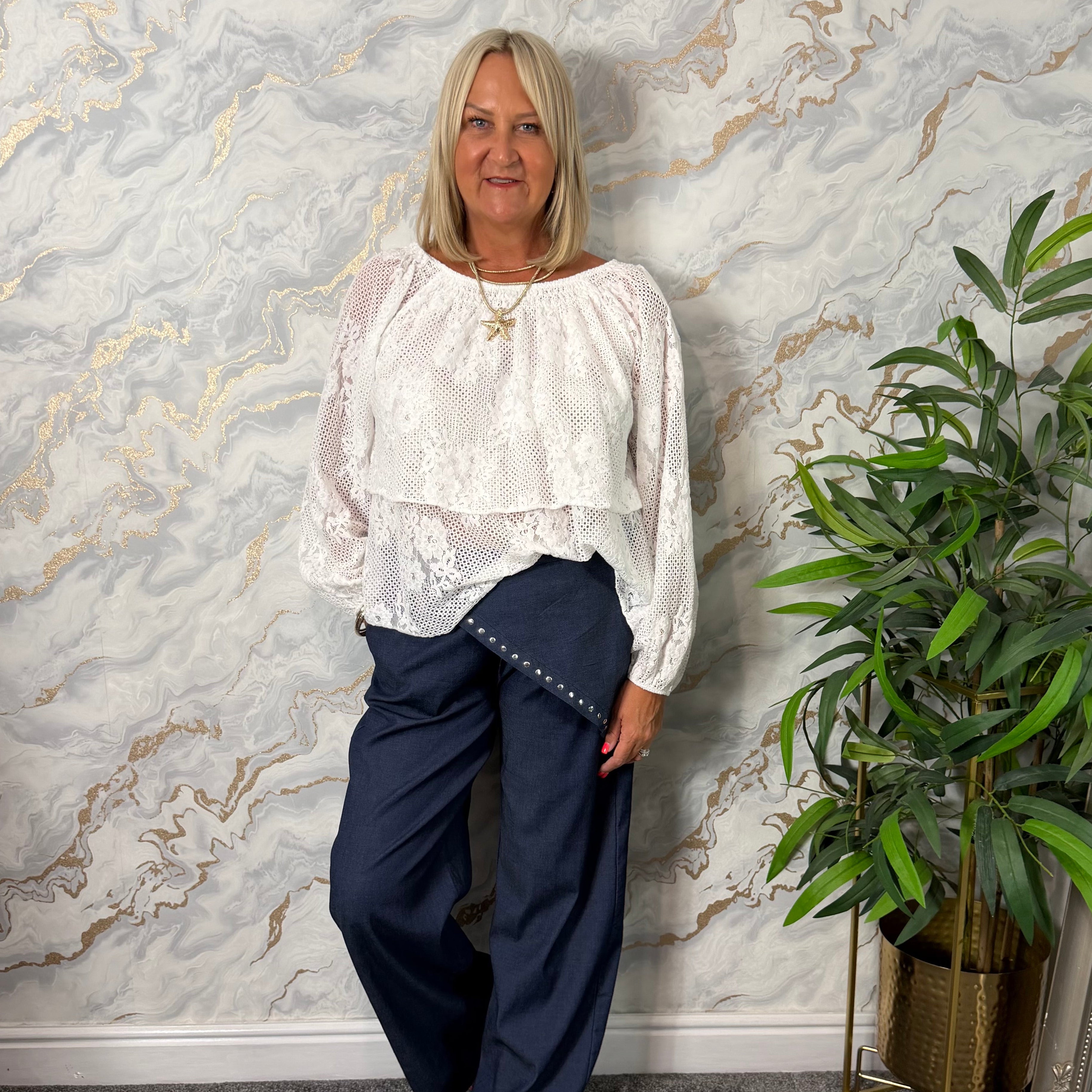 Lace tiered blouse