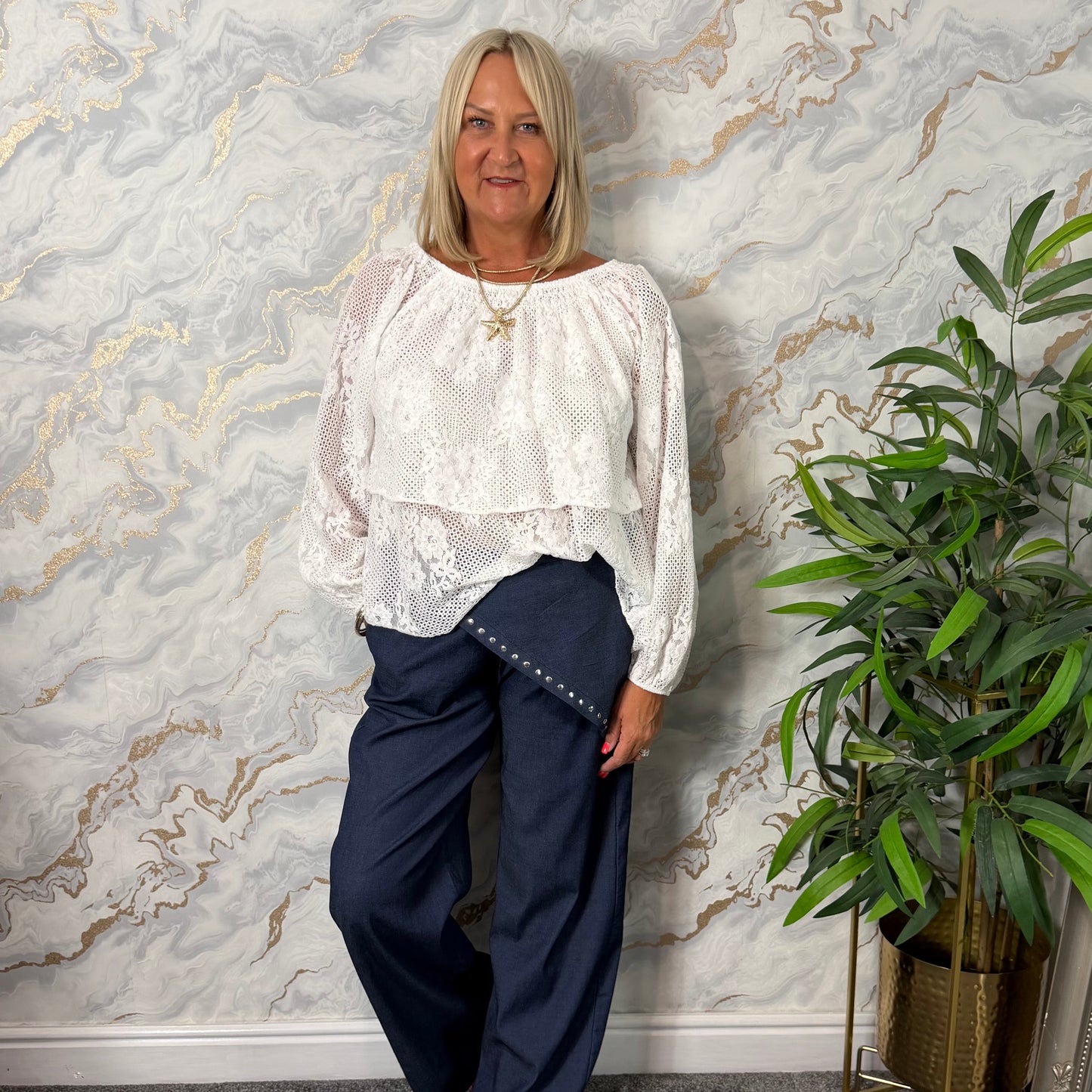 Lace tiered blouse
