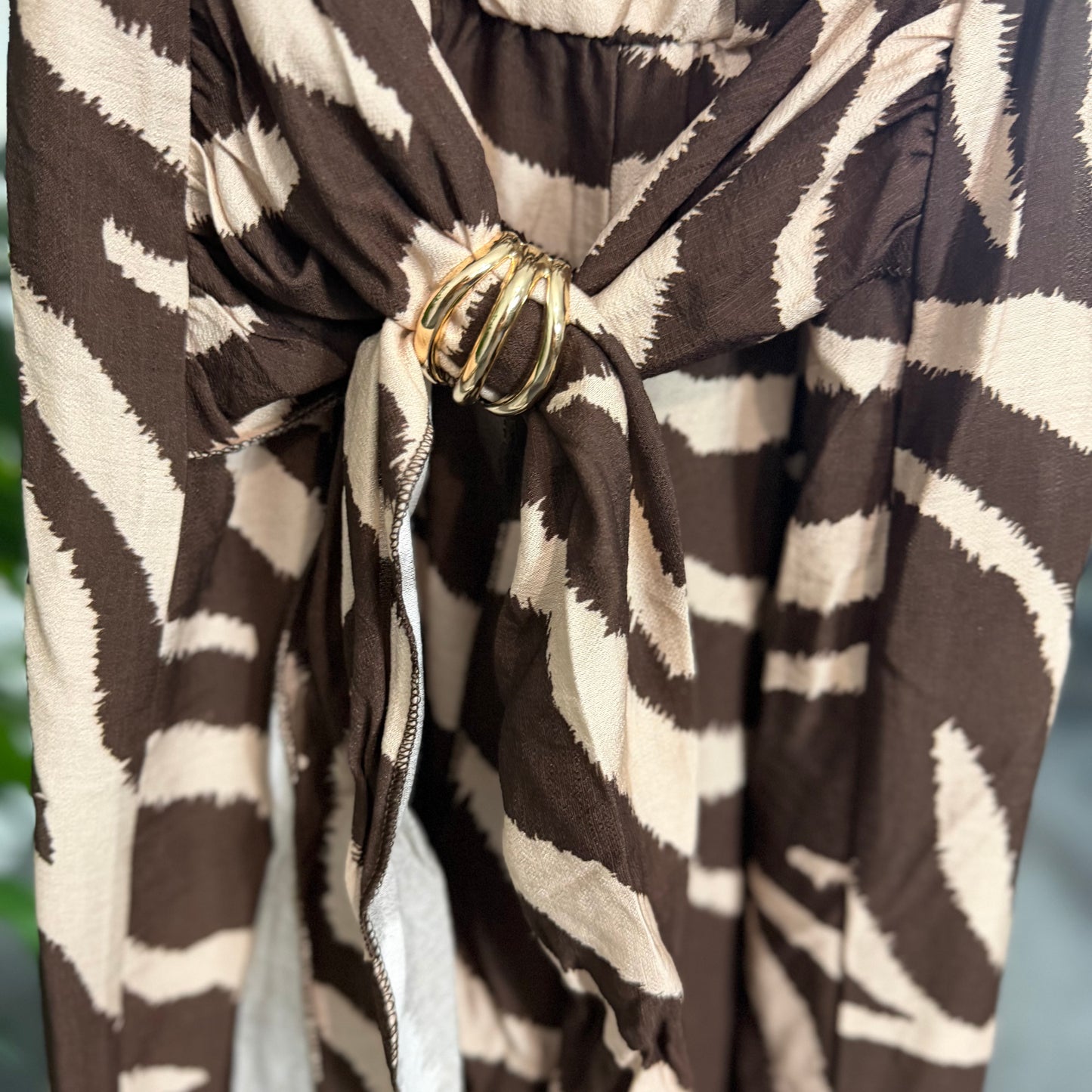 Brown zebra print jumpsuit