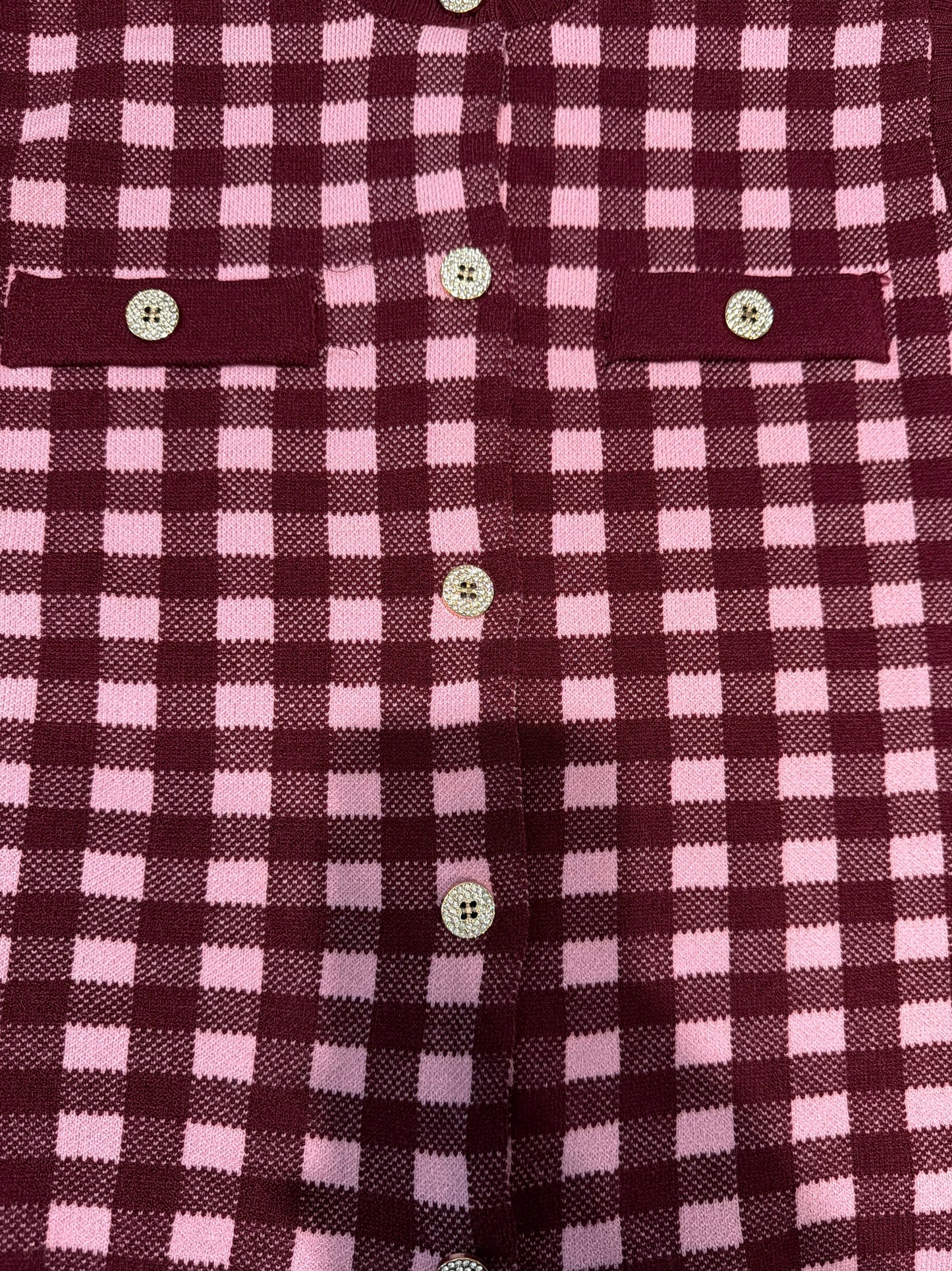 Check knitted waistcoat