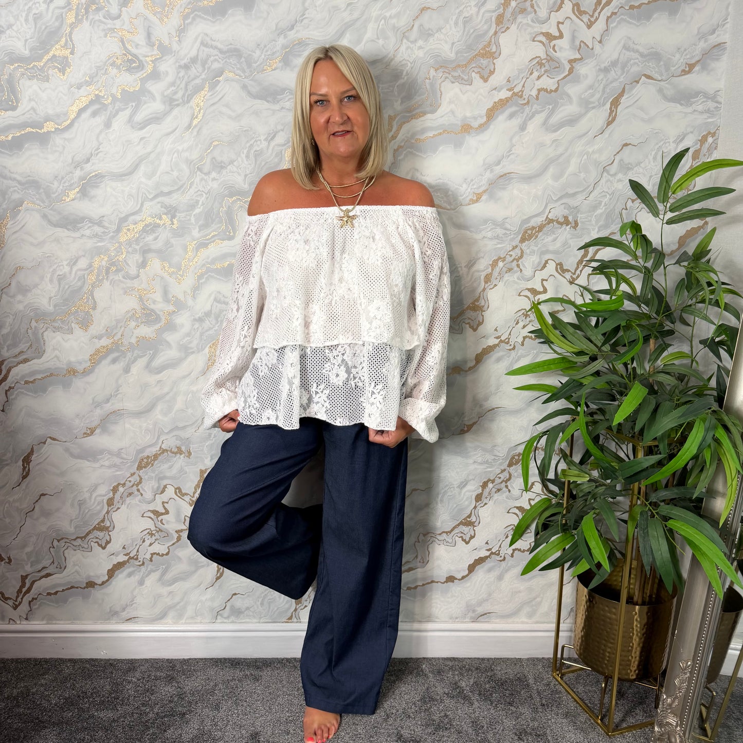 Lace tiered blouse