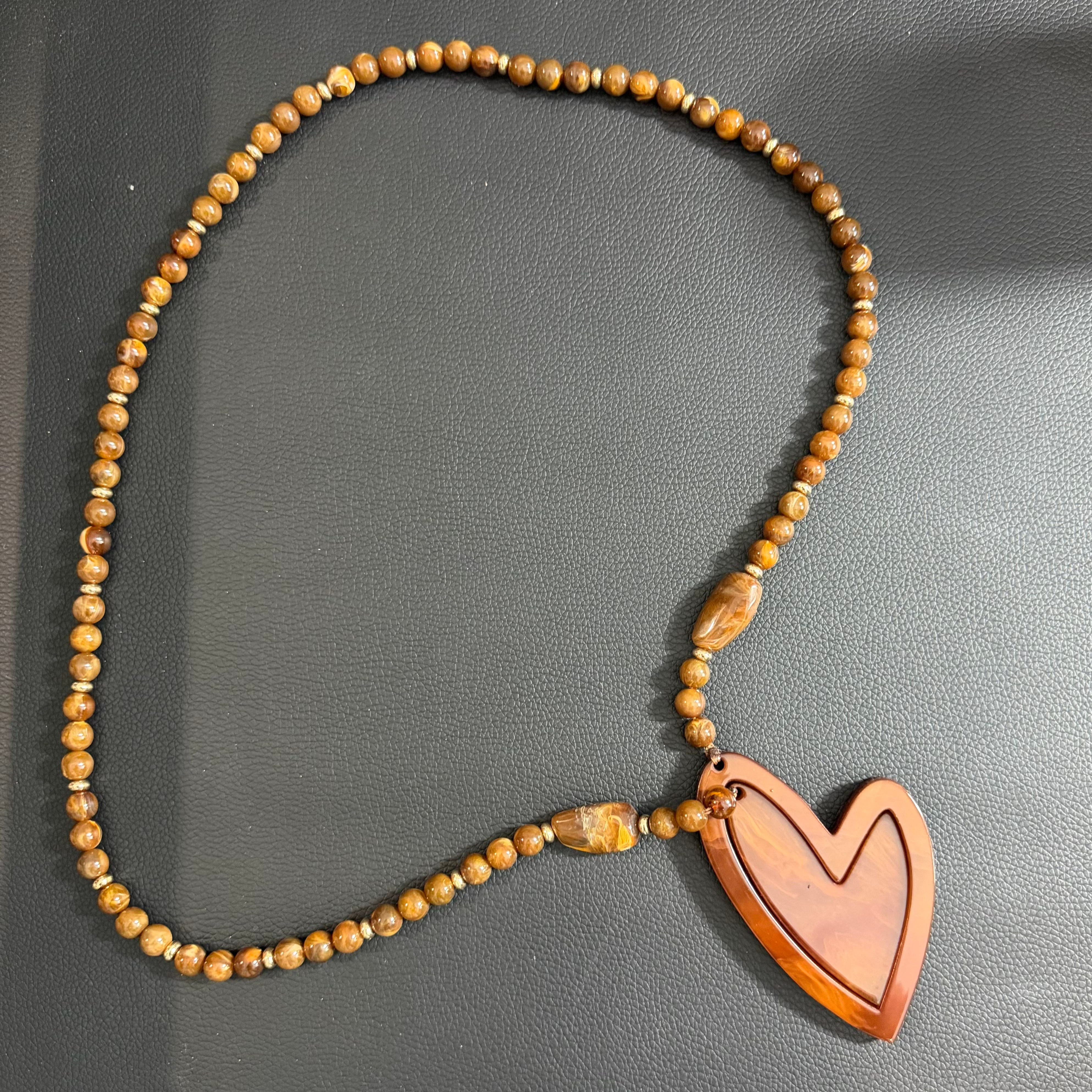 Brown heart necklace
