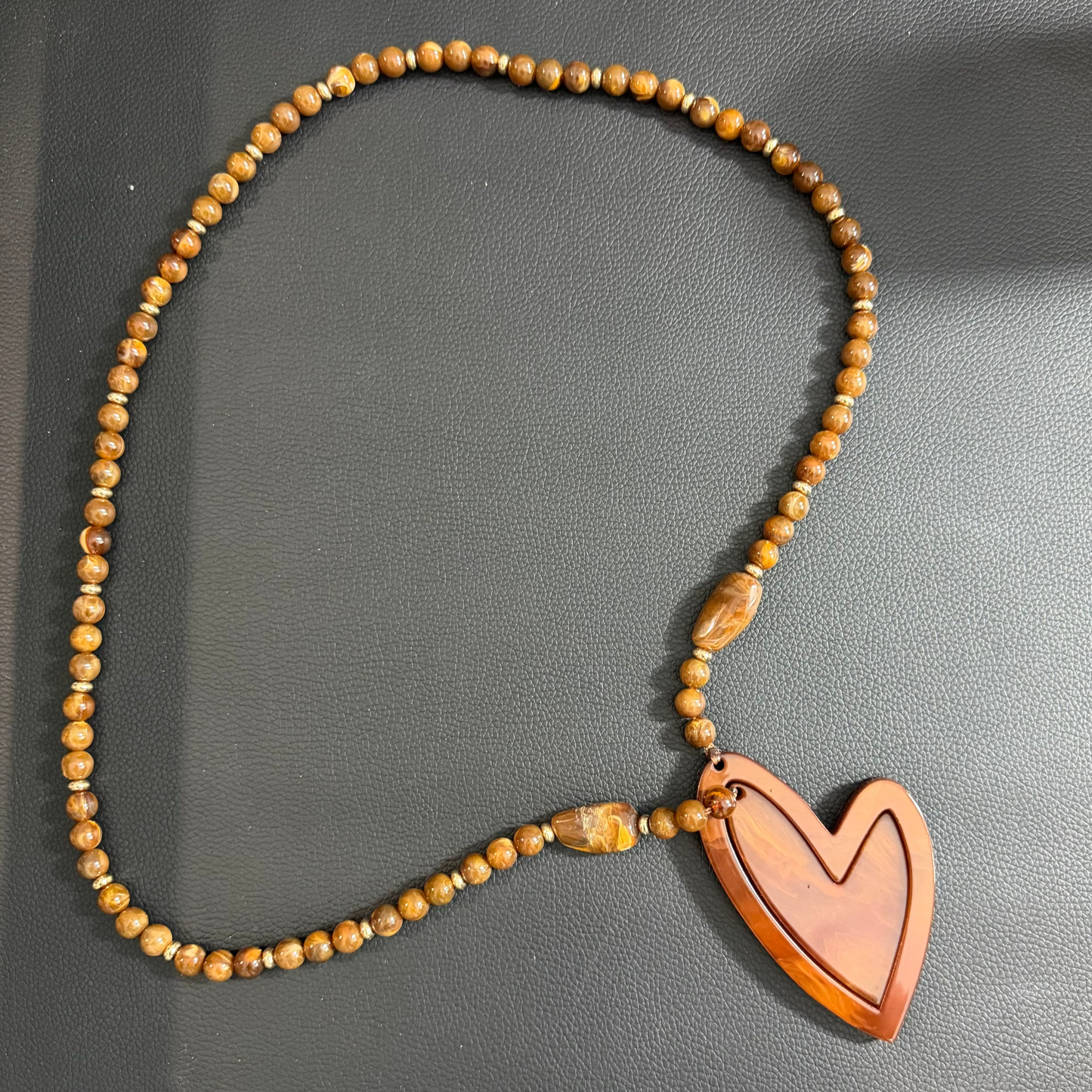 Brown heart necklace