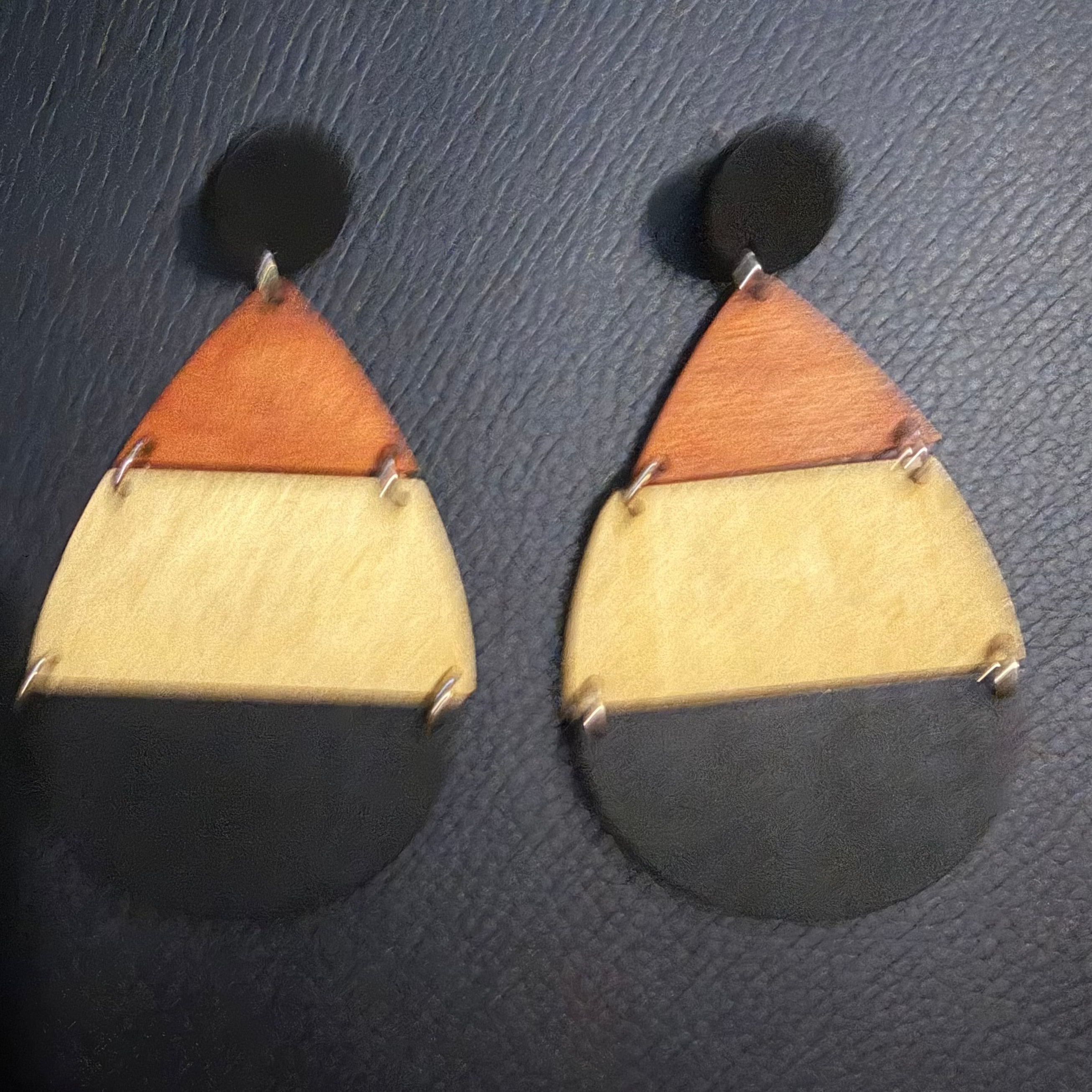 Wooden drop earrings