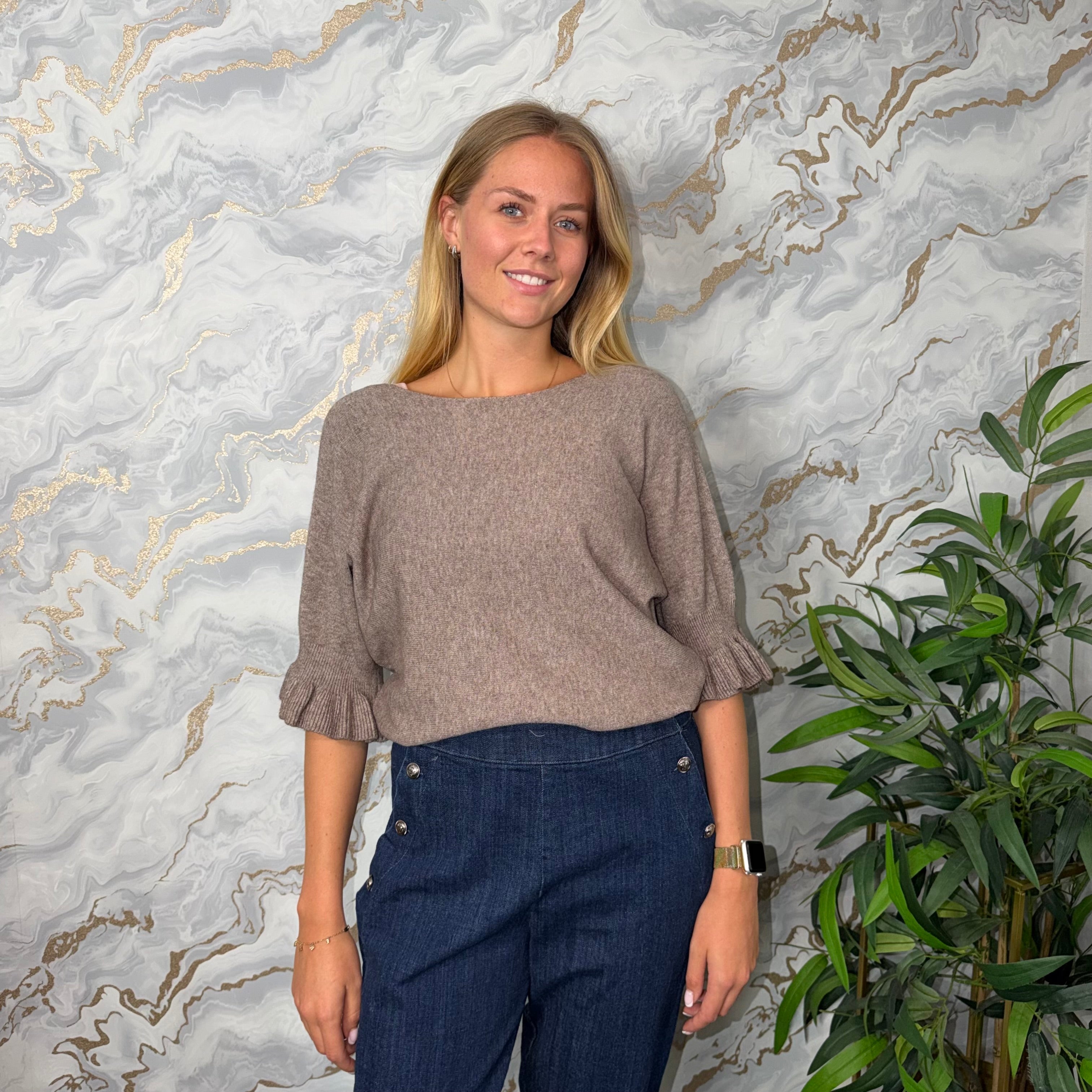 Frill Sleeve soft Knit Jumper