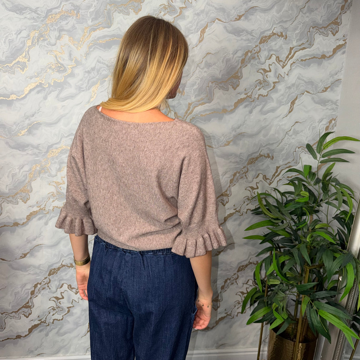 Frill Sleeve soft Knit Jumper